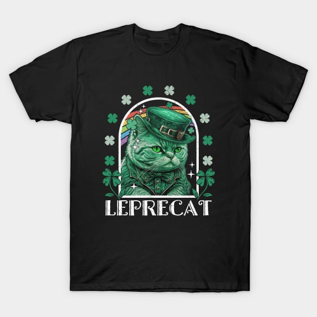 Leprecat Funny Saint Patrick's Day Cat Leprechaun T-Shirt by Wasabi Snake